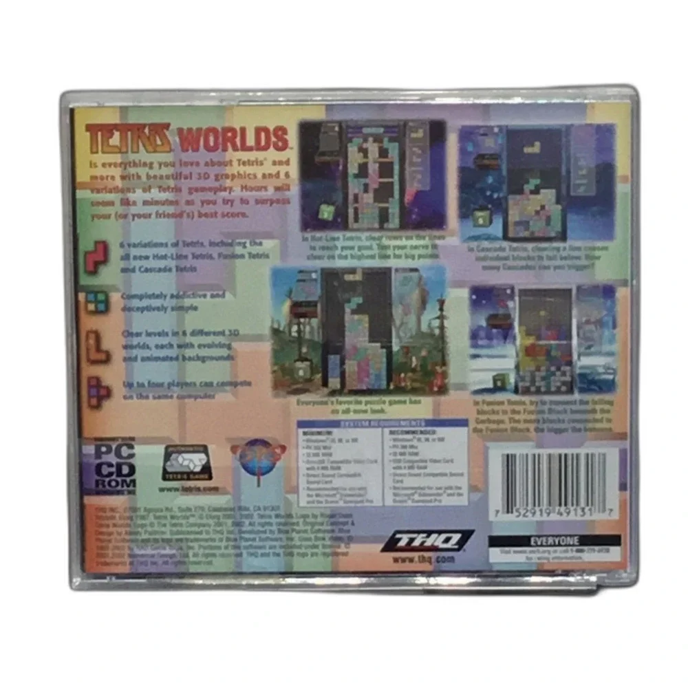 Tetris Worlds PC Game 2002 THQ Jewel Case Retro Classic Puzzle CD-ROM
